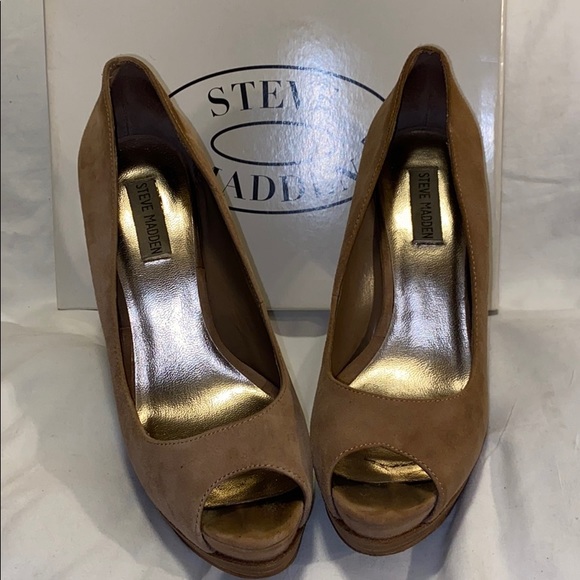 Steve Madden “Disobey” Taupe Suede Heels - Sz 9.5 - Picture 3 of 5